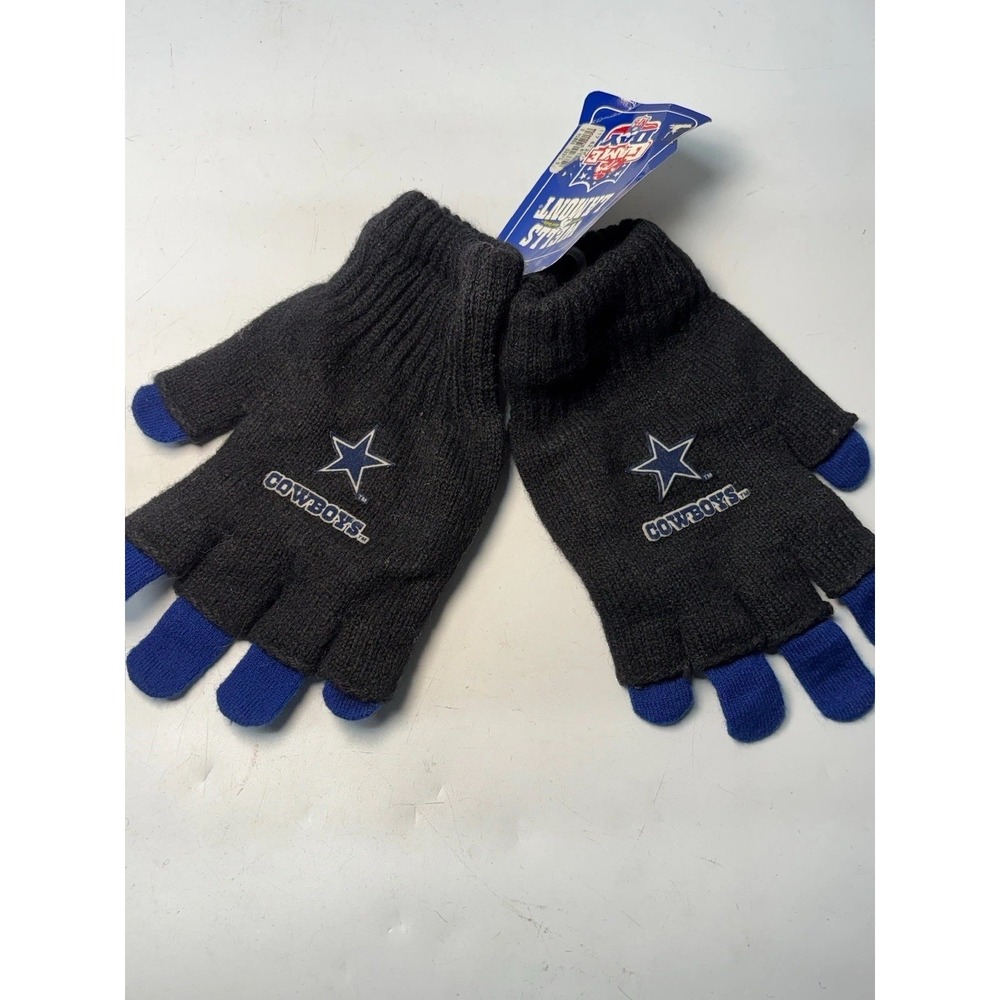 Vintage Dallas Cowboys wool gloves finger cut out biker USA NFL With Tags Medium